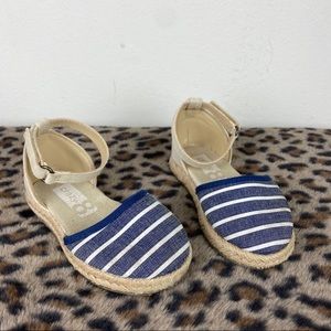 Toddler Blue Striped Wedges